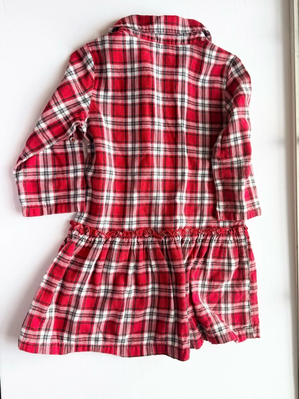 Set of Patterned Girls' Dresses 3T- Red Plaid, Black Floral & Cream Polka Dot